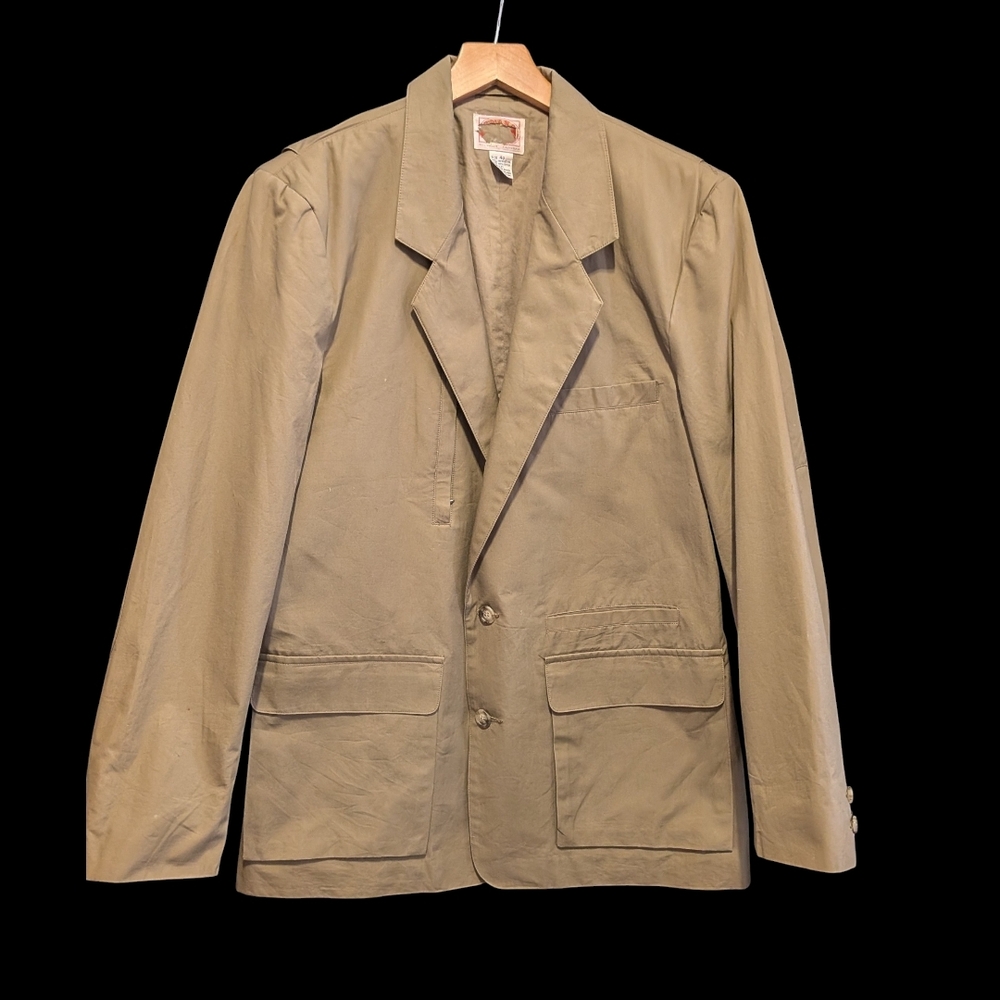 HTF Vintage 80s Banana Republic Khaki Men's Tavel Blazer Jacket w. Pockets 40R